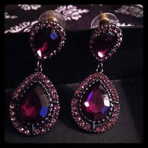 Purple drop earrings