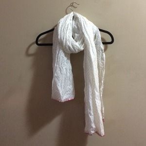 White and Black Polka-Dot Scarf!