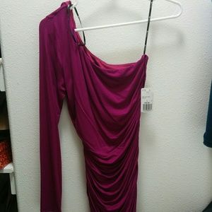 Forever 21 Magenta One Shoulder Party Dress