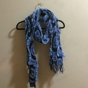 Cute Blue Ruffled Scarf!