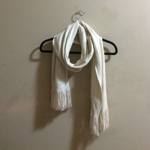 Cute Cream Fringed Scarf!