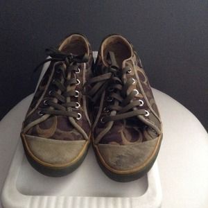 Coach green tennis shoes