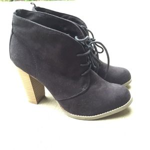 Black lace up booties