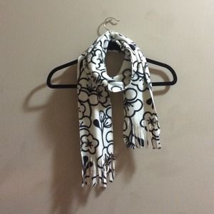 Black and White Floral Scarf!
