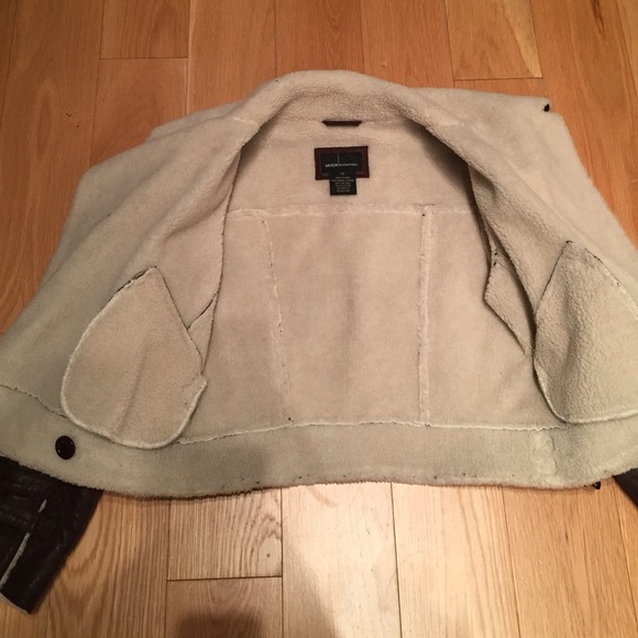 Brown Leather Bomber Jacket XS - Picture 4 of 4