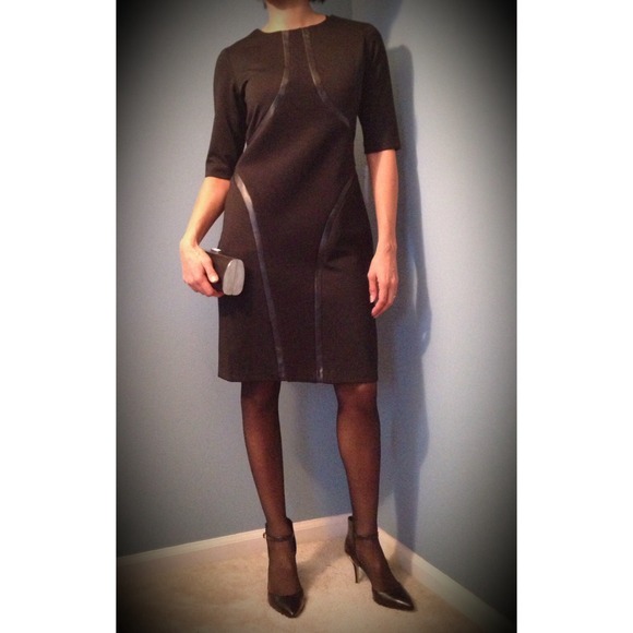 Julia Jordan Dresses & Skirts - Julia Jordan NY Faux Leather Trim Dress Size 2