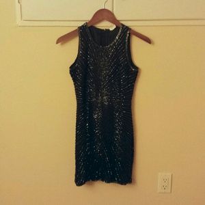 Beaded dark blue dress. Perfect condition!