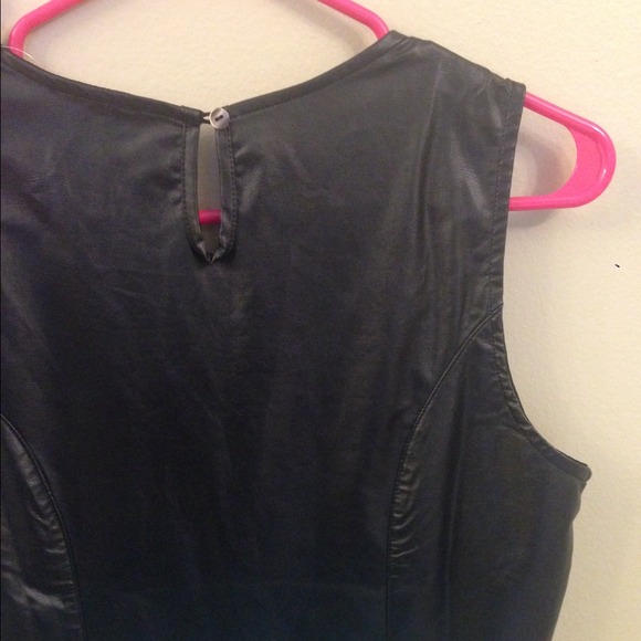 Mint and Leather Hi Low Dress - Picture 2 of 4