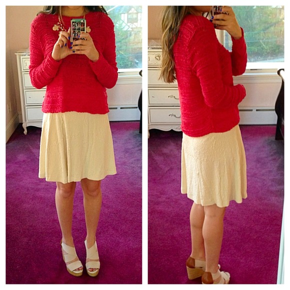 Vince Camuto Dresses & Skirts - VINCE CAMUTO Skirt Textured Mini Banded Flow Cream