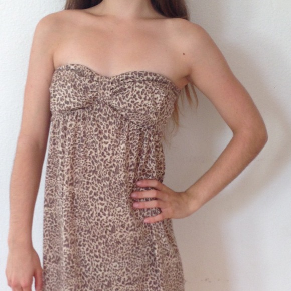 Cheetah print strapless dress
