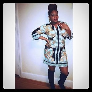 PLUS SIZE TURQUOISE CHAIN LINK DRESS