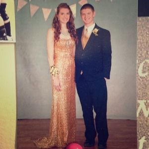 Gold Sequence Prom Dress