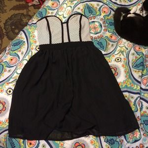 Black and white cocktail dress