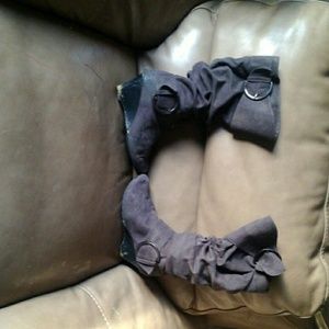 Gray high heel boots size 10
