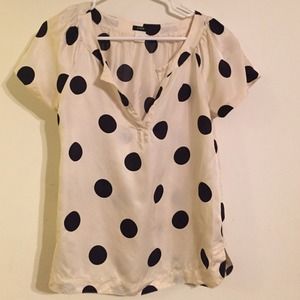 J. Crew polka dot poplin blouse