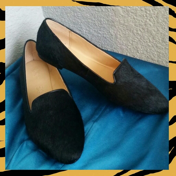 •••SOLD•••Haircalf, cute black flats SZ 6
