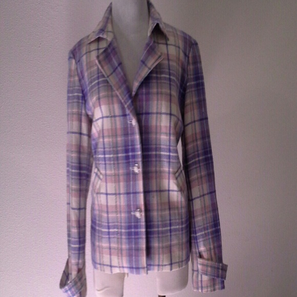 NWT fabulous large pink plaid jacket