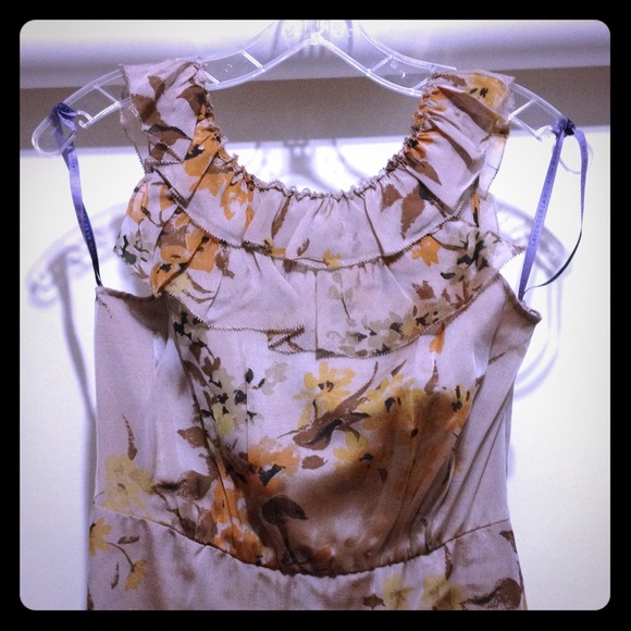 Romantic silk gown in autumn colors NWOT