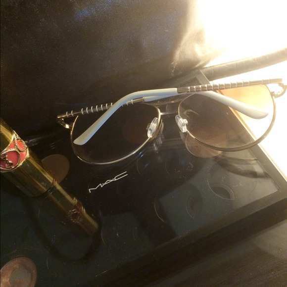 SOLD Gold and White Aviators - Picture 2 of 2