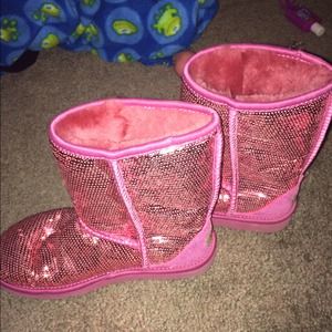 Pink sequin ugg boots!! PERFECT condition!