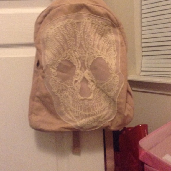 Lace skull book bag