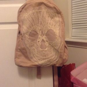 Lace skull book bag