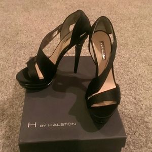 Black open toed heels