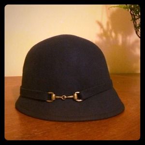 Blue Bridled Cloche Hat