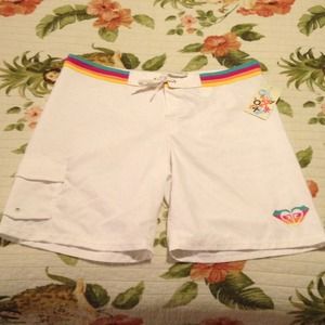 White Roxy Surfers Sunrise Boardshorts