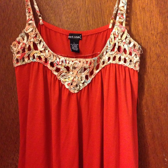 SOLD! Burnt Orange Dress - Picture 2 of 4