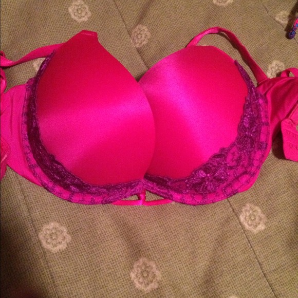 Victoria secret hot pink push-up bra.