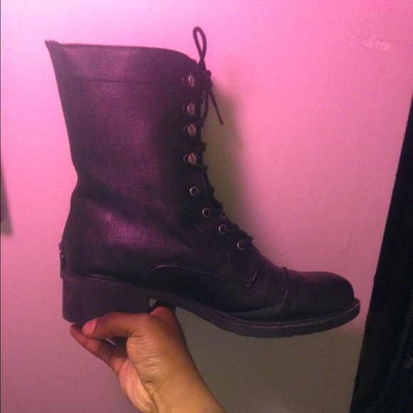 Black combat boot