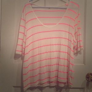 Jcrew pink and white tee