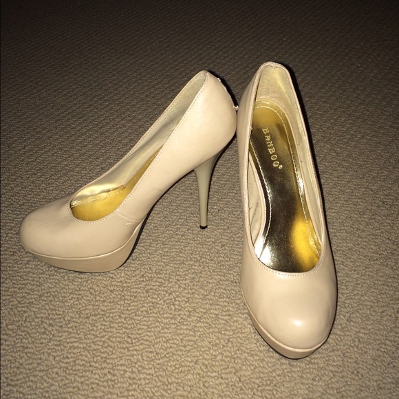 Tan stiletto heels
