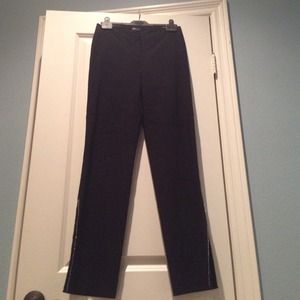 Black rayon and nylon pants with rhinestones