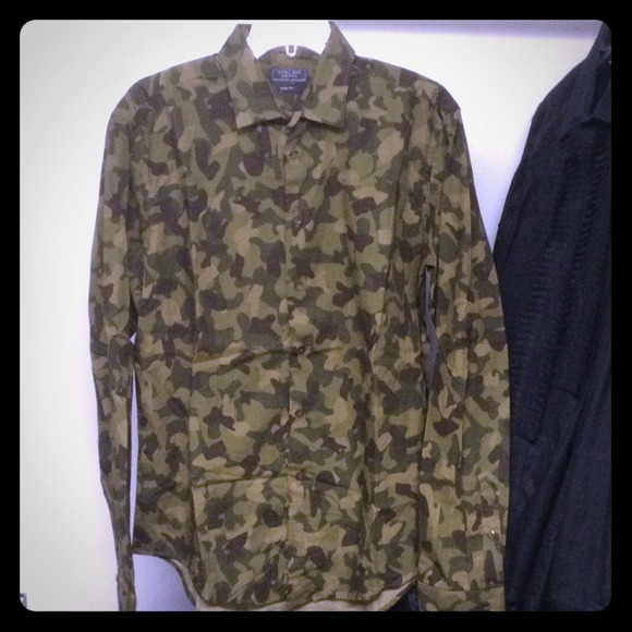 Men's camouflage dress shirt.