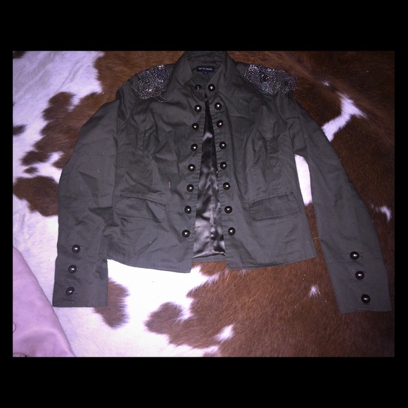 Military style chain embellished jacket - Picture 1 of 3