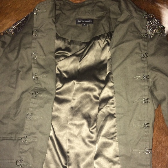 Military style chain embellished jacket - Picture 3 of 3
