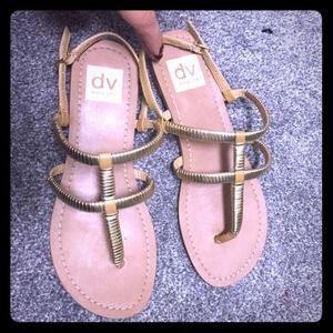 Gold metallic gladiator sandal