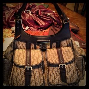 Christian Dior canvas handbag