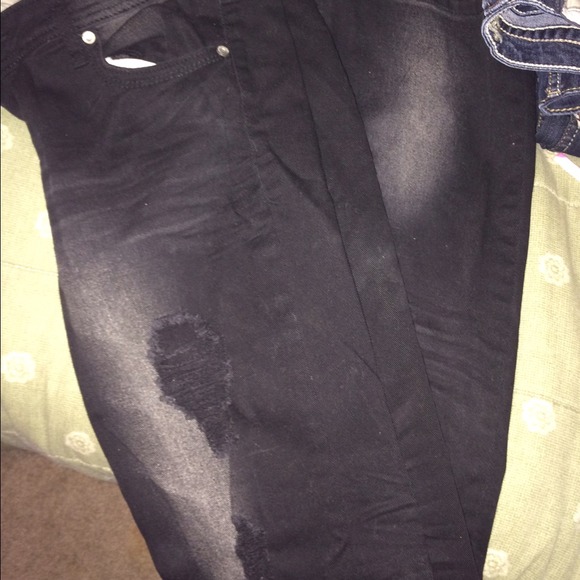 Black boot cut pants.