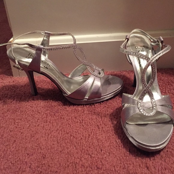 Silver high heels