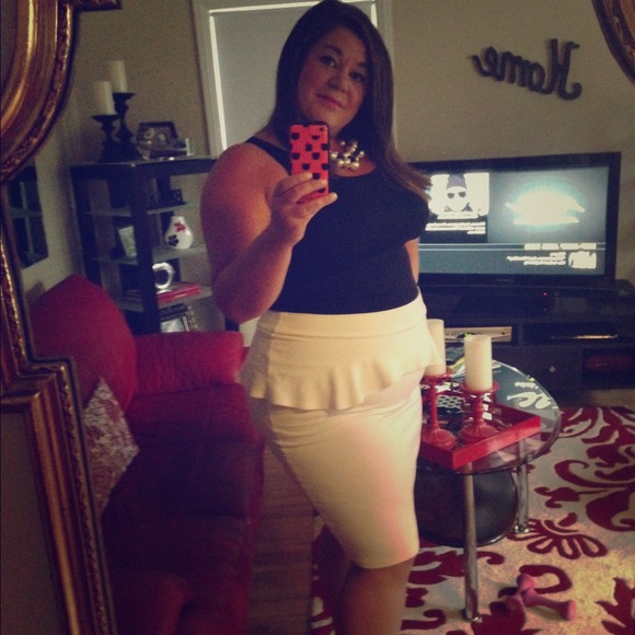 White Peplum Skirt