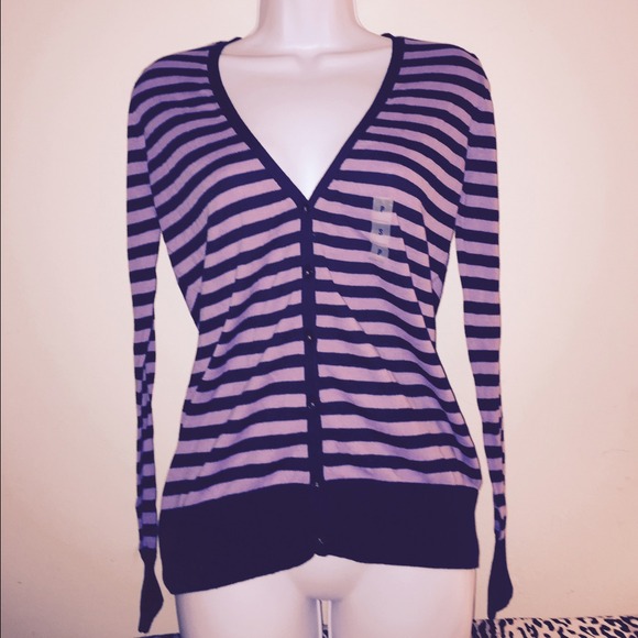 Old Navy Purple Striped Cardigan Small