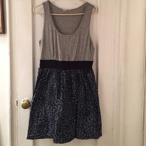 Gray and blue leopard dress