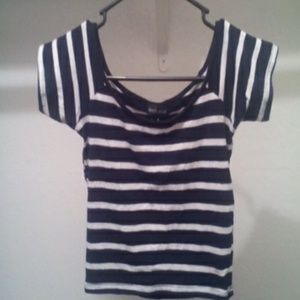 Black and white half shirt