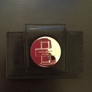 Kate spade black leather card case