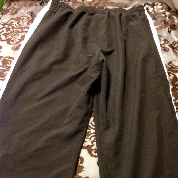 BLACK REEBOK ATHLETIC PANTS W/WHITE - Picture 2 of 3
