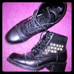 Studded combat boots