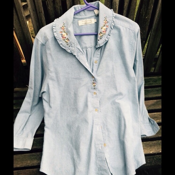 Light blue cotton blouse